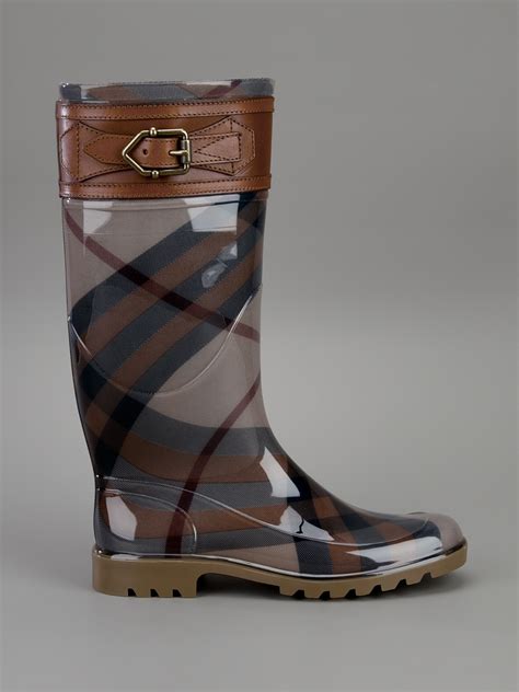 burberry grey check rain boots|Burberry rain boots lowest price.